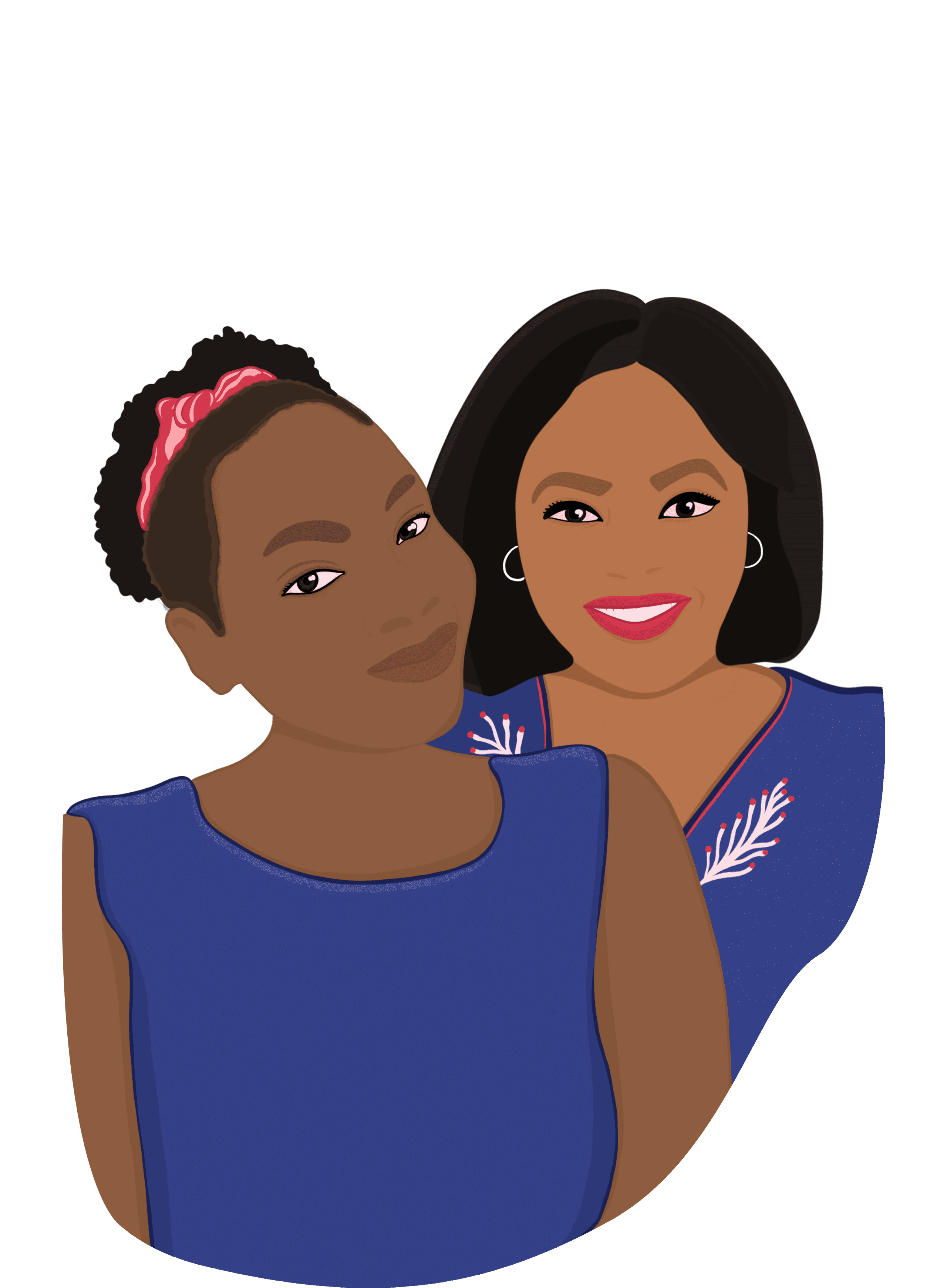 Portret illustration of Bettie Namale and Mphatso Chikondi Mtembenuzeni